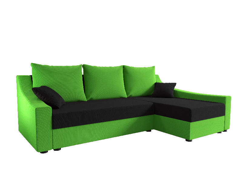 Rohová sedacia súprava Opal L (zelená + čierna) (P)
