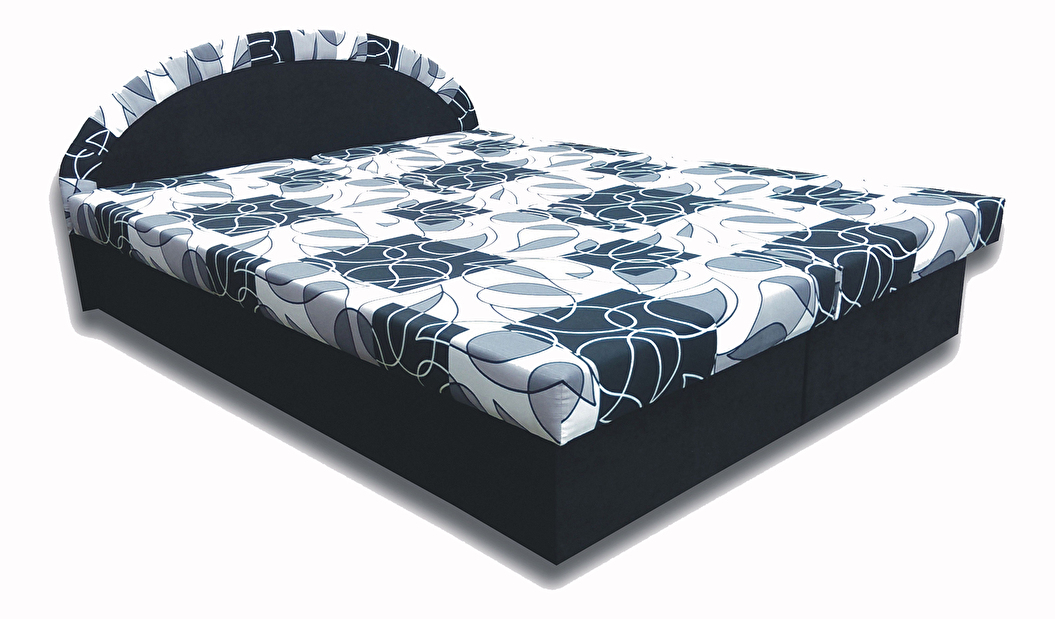 Manželská posteľ 160 cm Elena (čierna) (s matracom)