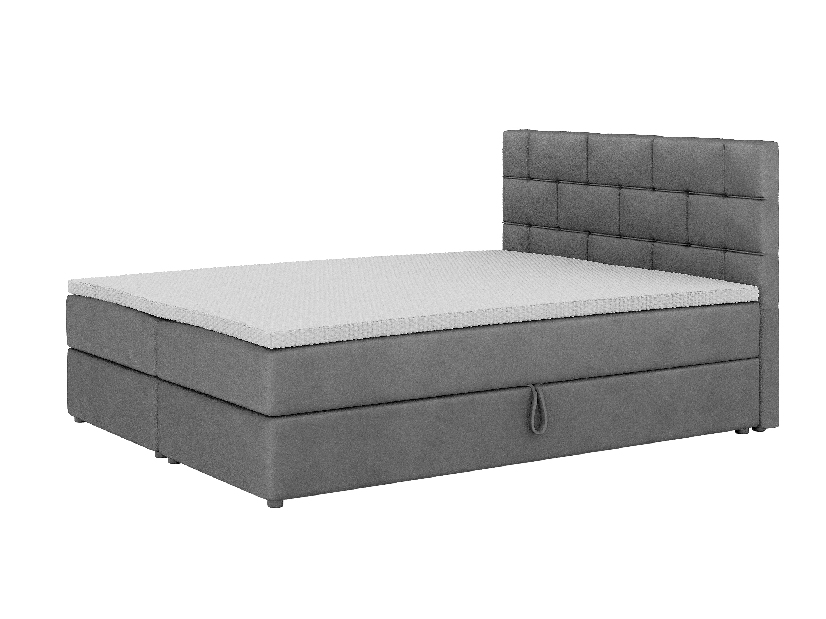Kontinentálna posteľ 160x200 cm Waller Comfort (tmavosivá) (s roštom a matracom)