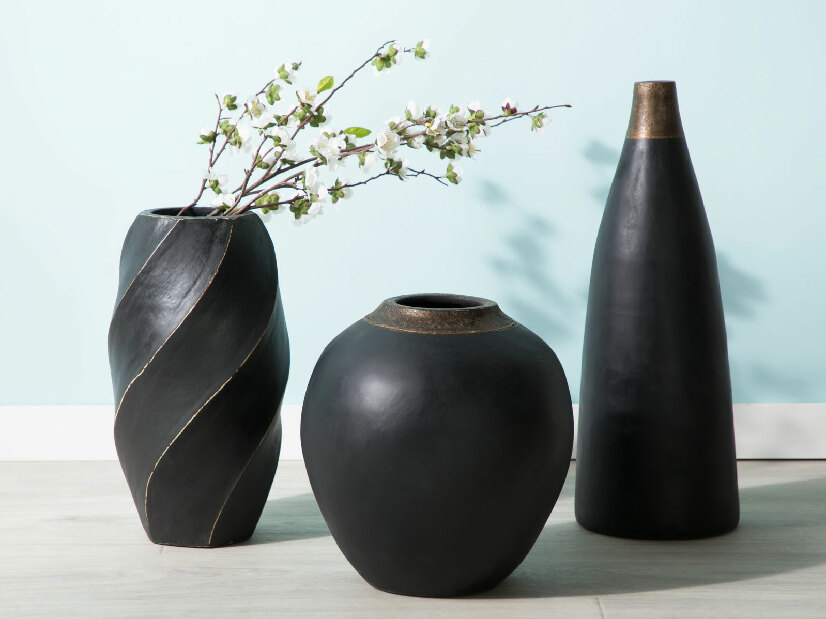 Váza LAVERS 38 cm (keramika) (čierna)