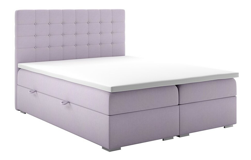 Kontinentálna posteľ 180 cm Clady (svetlofialová) (s úložným priestorom)