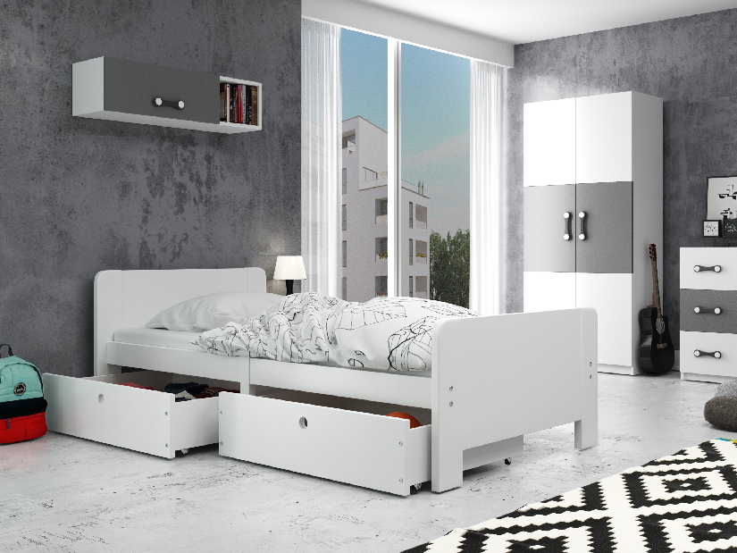 Jednolôžková posteľ 80 cm Aria (biela)