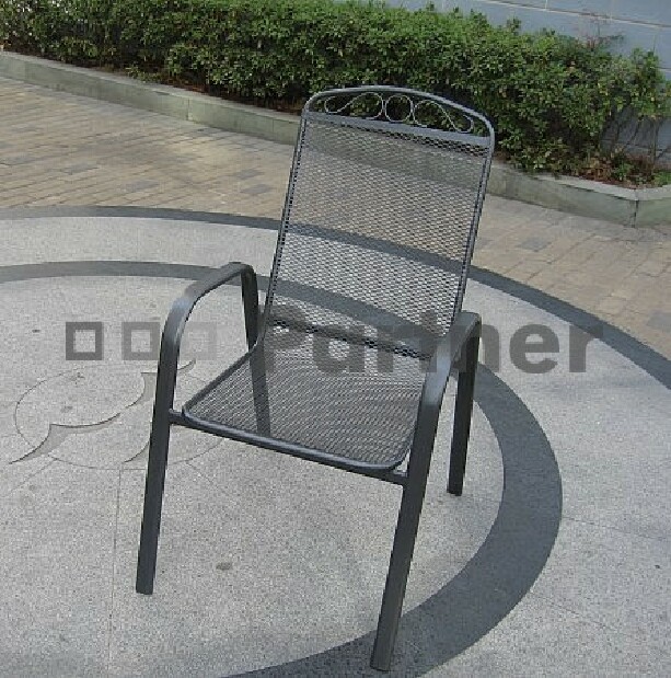 Záhradná stolička Grey čierna (kov)