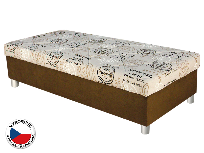 Jednolôžková posteľ (váľanda) 90 cm Blanár Inez (béžová + hnedá) (s roštom a matracom)