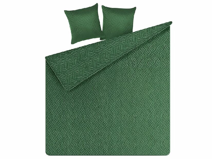 Súprava prehozu na posteľ a 2 vankúšov 200 x 220 cm Bent (zelená)