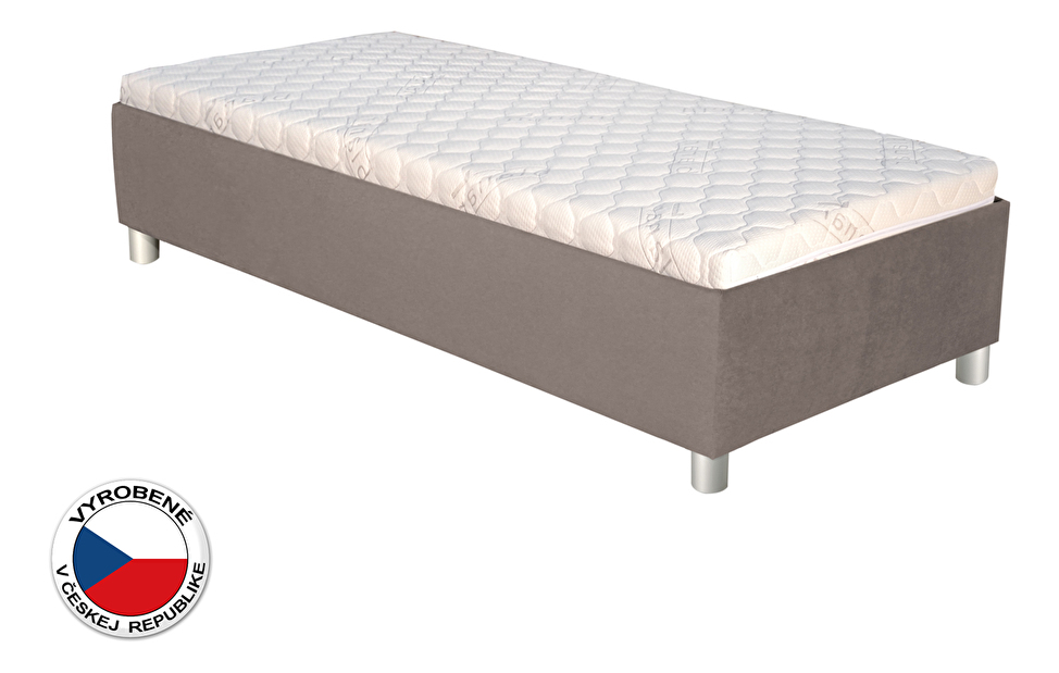 Jednolôžková posteľ 90 cm Blanár Neptun (sivá) (s roštom a matracom)