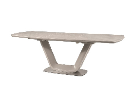 Rozkladací jedálenský stôl 160-220 cm Amanda (sivá + sivá) (pre 8 a viac osôb)