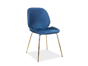 Jedálenská stolička Alisia (modrá + zlatá)