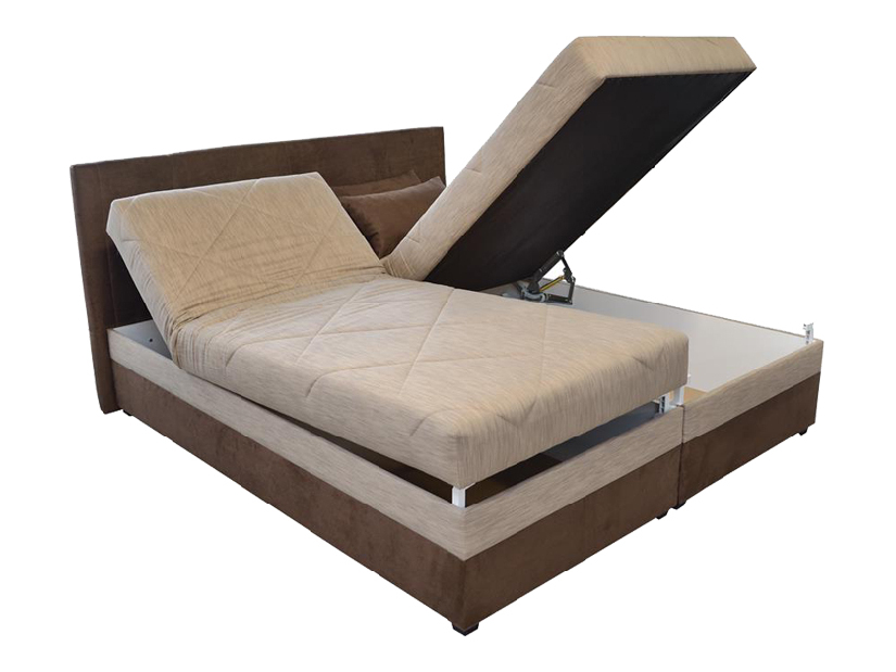 Manželská posteľ 180 cm Blanár Aveny (béžová + hnedá) (s roštami a matracmi) *výpredaj