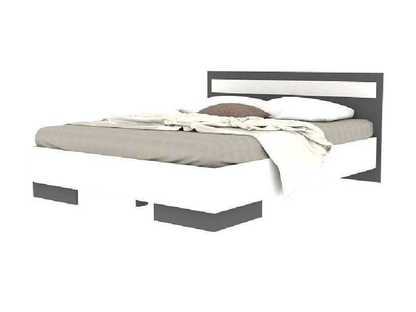 Manželská posteľ 160 cm Greyline (grafit + biela)