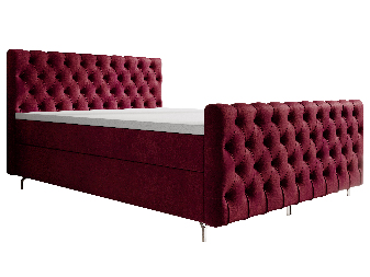 Manželská posteľ 180 cm Clinton Bonell (bordová) (s roštom, s úl. priestorom)