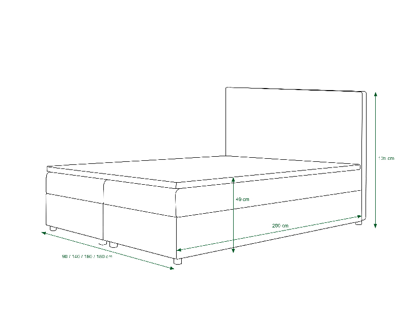 Manželská posteľ Boxspring 140 cm Skonto Comfort (tmavosivá + vzor pletený) (s matracom a úložným priestorom)