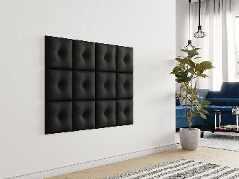 Čalúnený nástenný panel Athena 30x30 (ekokoža Soft 011 (čierna))