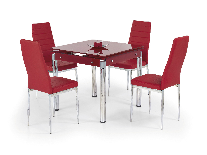 Jedálenský stôl Kent červená (pre 4 osoby)