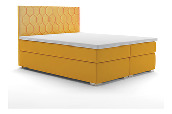 Manželská posteľ Boxspring 140 cm Piranno (žltá) (s úložným priestorom)