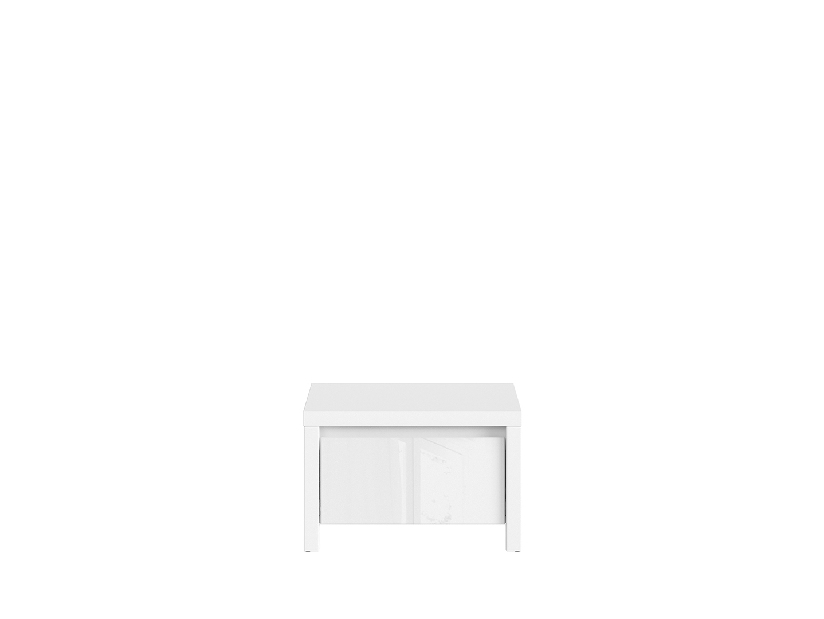 Nočný stolík BRW Kaspian KOM1S (biela + lesk biely) 