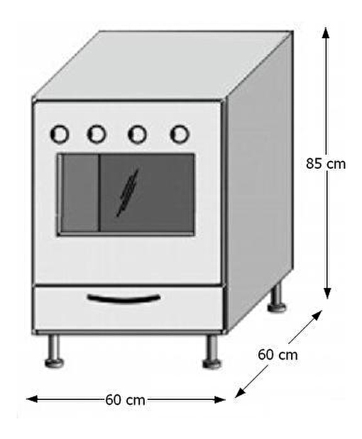 Dolná kuchynská skrinka na zabudovanie trúby Igo ZK-60