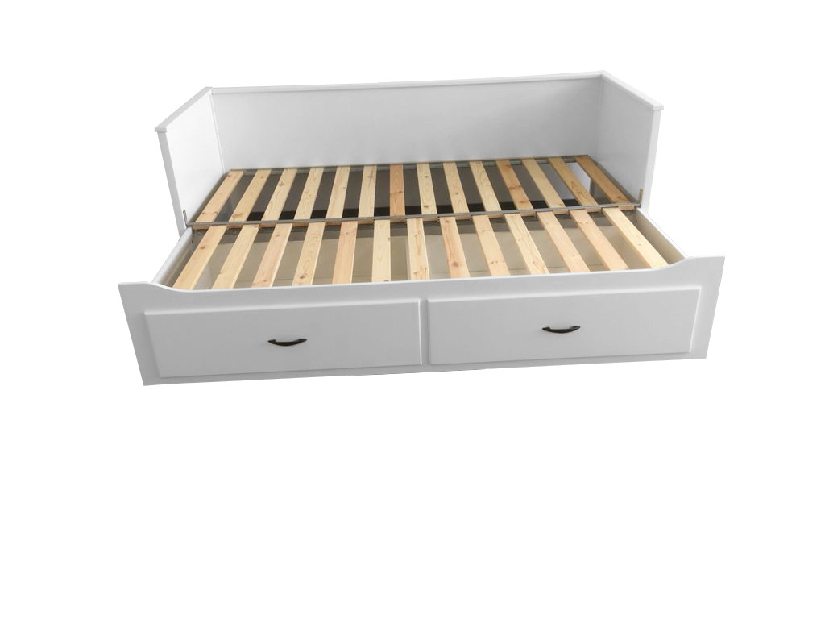 Rozkladacia posteľ 80 cm Daybed Comfort (s roštom a úl. priestorom) (biela)