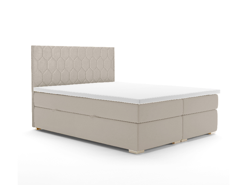 Kontinentálna posteľ 180 cm Piranno (béžová) (s úložným priestorom)
