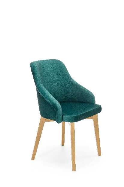 Jedálenska stolička Tumble (smaragdová + dub medový)