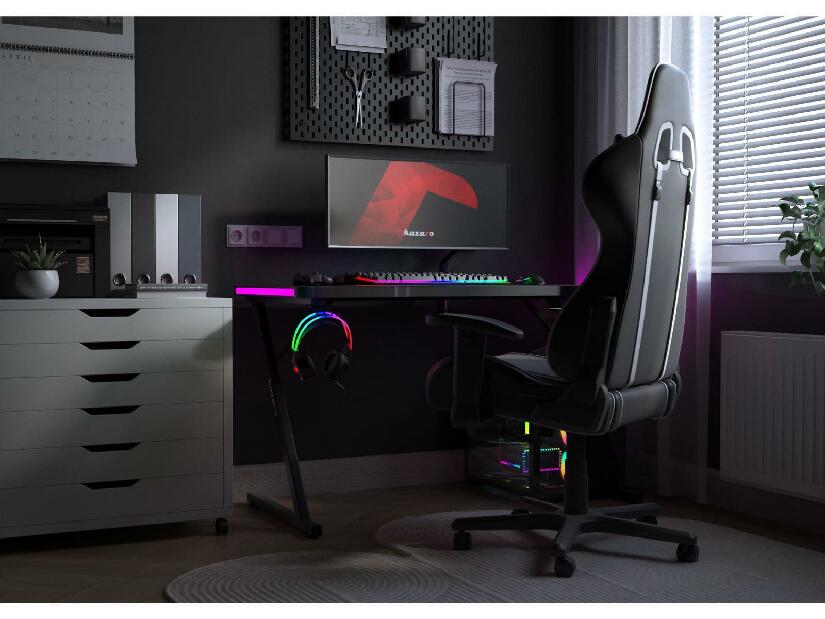 PC stolík Hyperion 2.5 (čierna + viacfarebná) (s LED osvetlením)