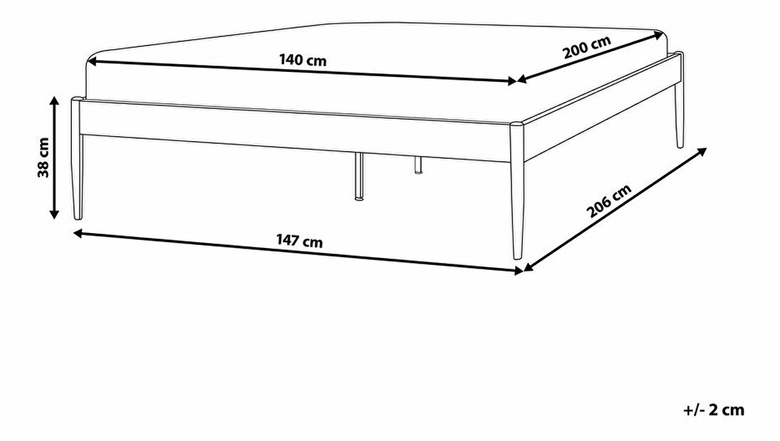 Manželská posteľ 140 cm Victoire (čierna) (s roštom)