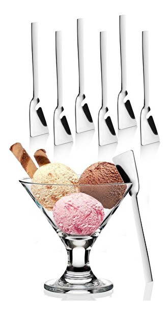 Sada lyžičiek na zmrzlinu (6 ks.) Missoury (strieborná)