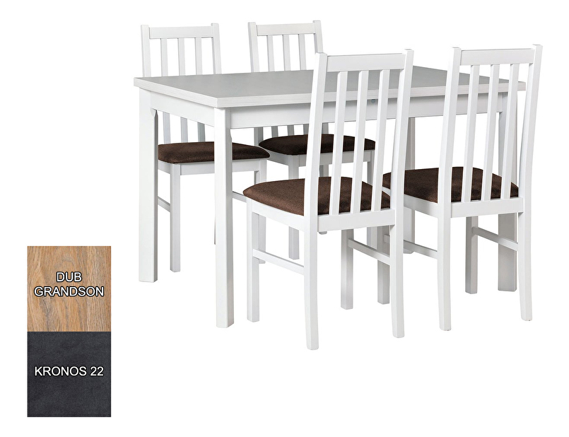 Rozkladací stôl so 4 stoličkami AL24 (dub grandson + kronos 22) *výpredaj