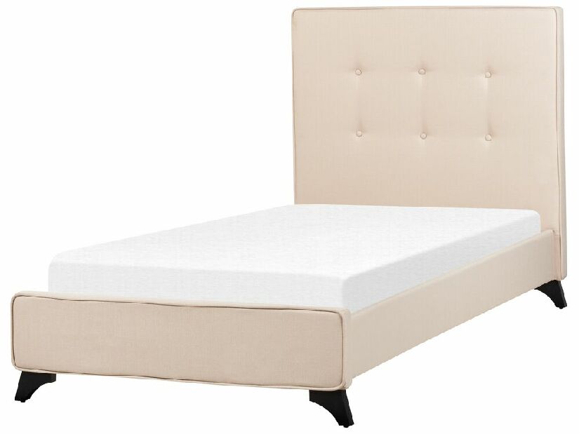 Jednolôžková posteľ 90 cm AMBRE (s roštom) (béžová)