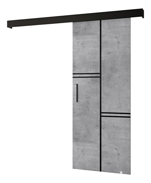 Posuvné dvere 90 cm Sharlene VIII (betón + čierna matná + čierna)