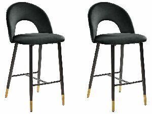 Set 2 ks barových stoličiek Fabian (čierna)
