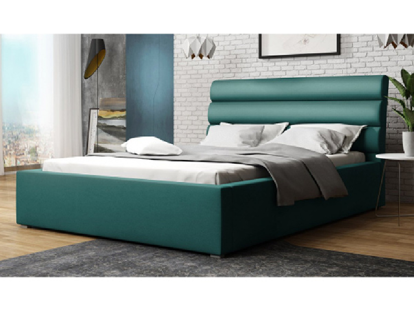 Manželská posteľ 200 cm Exorim (zelená) (s roštom) *výpredaj