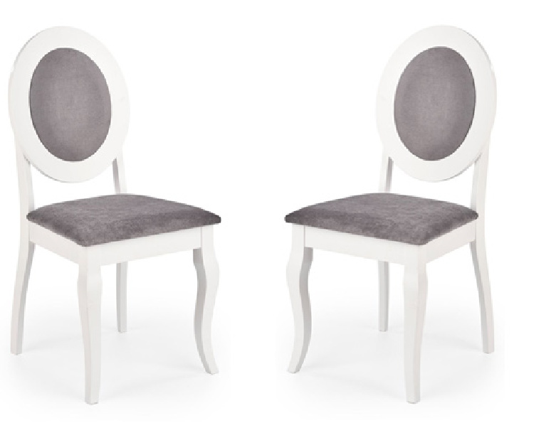 Set 2 ks. jedálenských stoličiek Barock (sivá + biela) *výpredaj