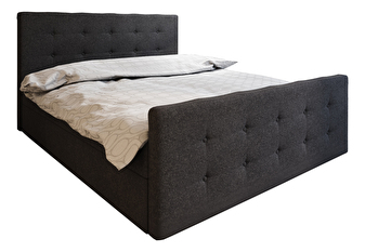 Manželská posteľ  Boxspring 140 cm Milagros 1 (čierna) (s matracom a úložným priestorom)