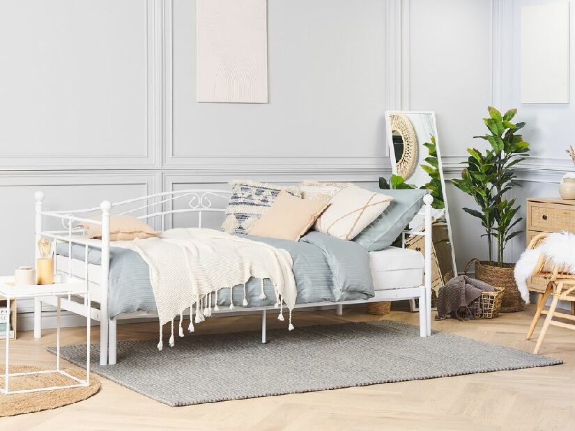 Rozkladacia posteľ 90 cm TULO (s roštom) (biela)