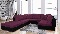 Rohová sedačka U Deron  (s taburetkou) (L) (fialová + čierna)