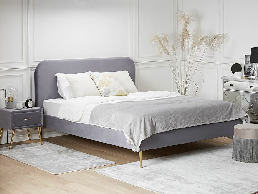 Manželská posteľ 140 cm Faris (sivá) (s roštom)