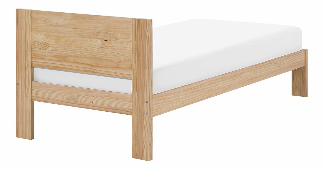 Jednolôžková posteľ 90 cm NANTERRE (s roštom) (svetlé drevo)