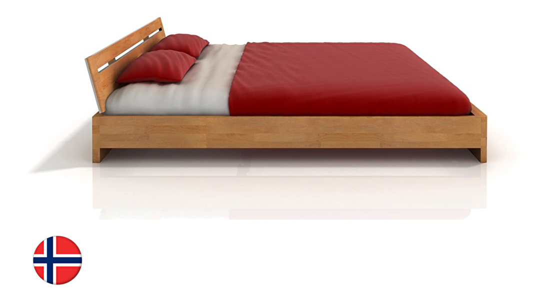 Manželská posteľ 160 cm Naturlig Bokeskogen (buk morený na bielu) (s roštom) *výpredaj
