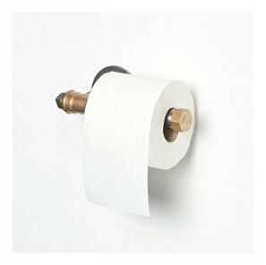 Nástenný držiak na toaletný papier Nenanu 3 (orech + čierna) 