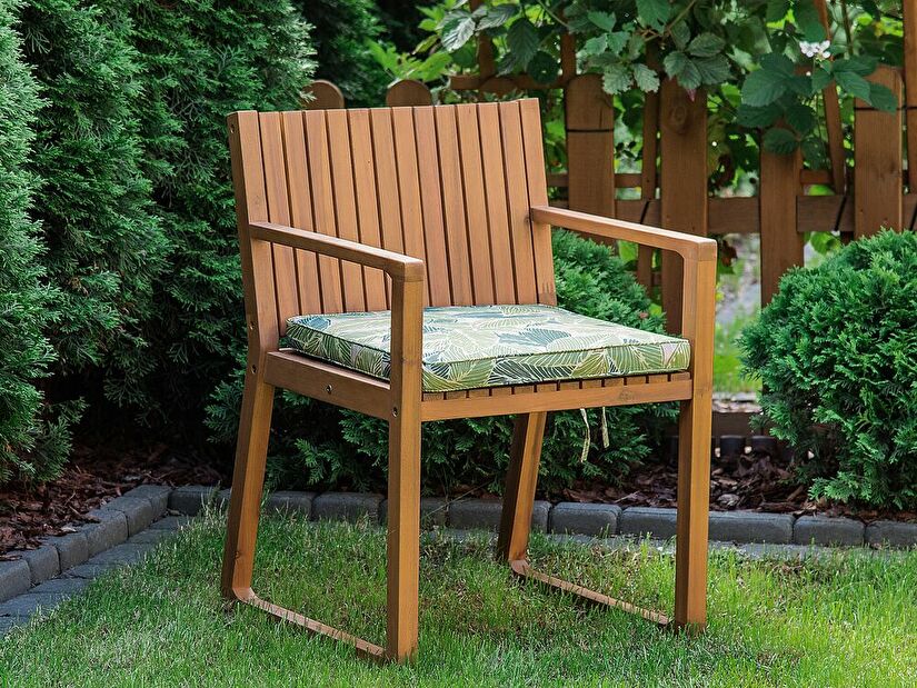 Záhradná stolička SASAN (svetlohnedá) (zelený podsedák)