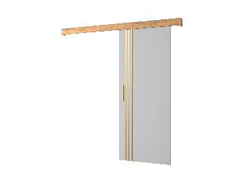Posuvné dvere 90 cm Sharlene VI (biela matná + craft zlatý + zlatá)