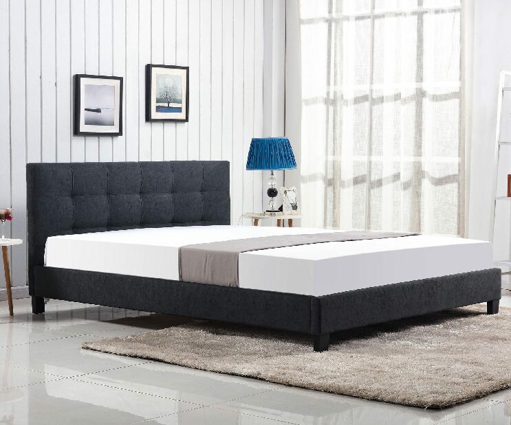 Manželská posteľ 160 cm Oxford (čierna) (s roštom)