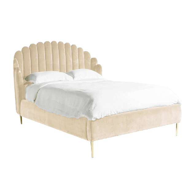 Manželská posteľ 140 cm Krilsa (béžová) (s roštom)