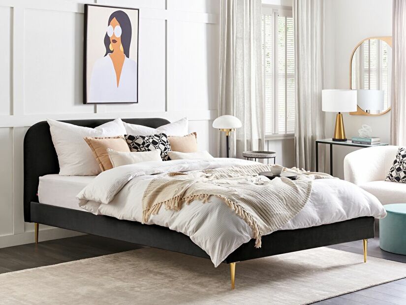 Manželská posteľ 180 cm Faris (čierna) (s roštom)
