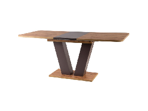 Rozkladací jedálenský stôl 136-176 cm Panteo (dub wotan + hnedá) (pre 4 až 6 osôb)