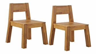 Set 2 ks záhradných stoličiek Livza (svetlé drevo)