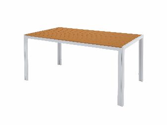 Záhradný stôl BANTO (biela oceľ + dub) (pre 4-6 osôb)