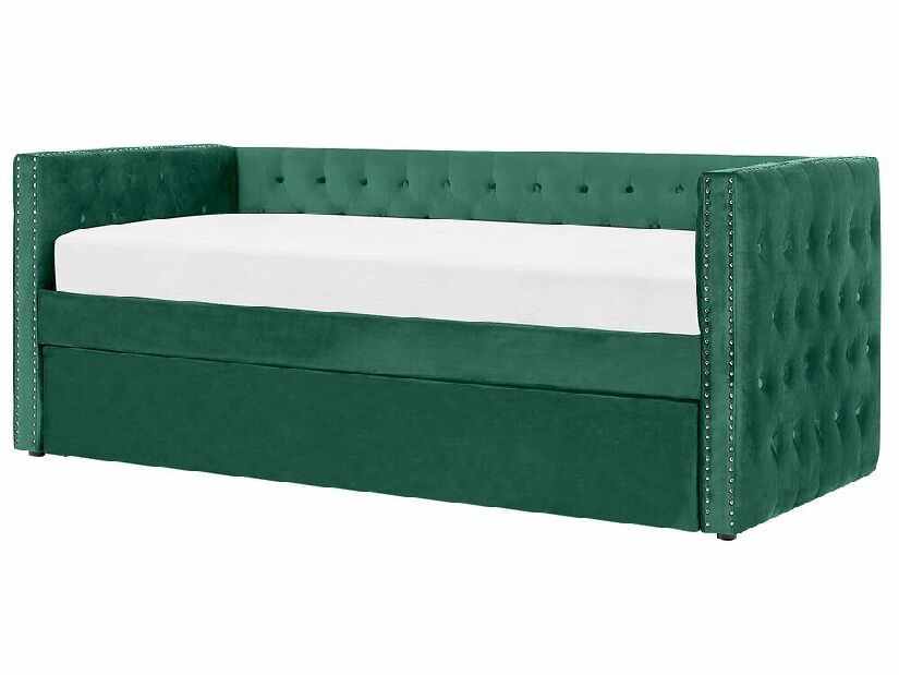 Rozkladacia posteľ 90 cm GENSA (zelená) (s roštom)