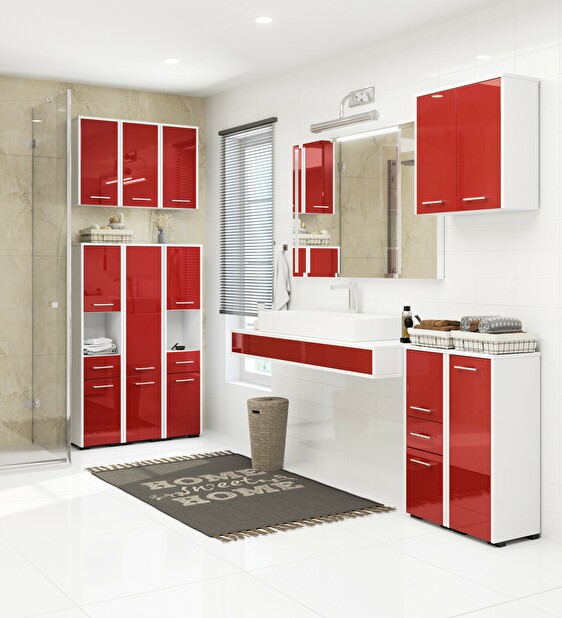 Kúpeľňová skrinka Farid TYP4 (červený lesk)